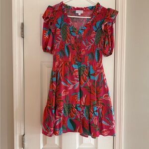 Sugarlips Red and Blue Floral Mini Dress